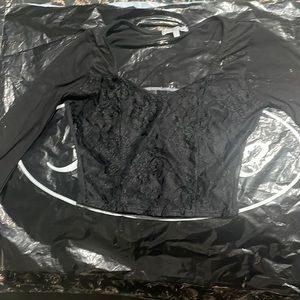 Women’s top, black mesh see through